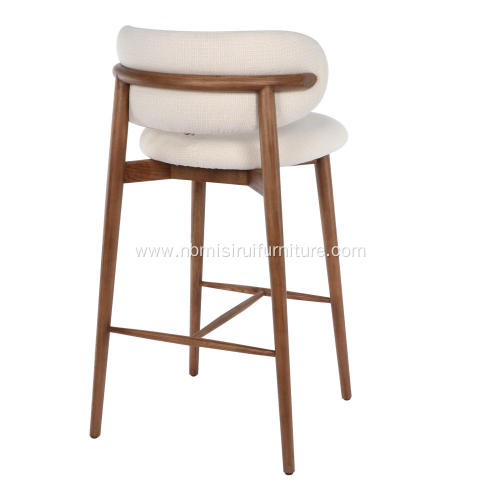 Italian minimalist bar chair white fabric bar stool